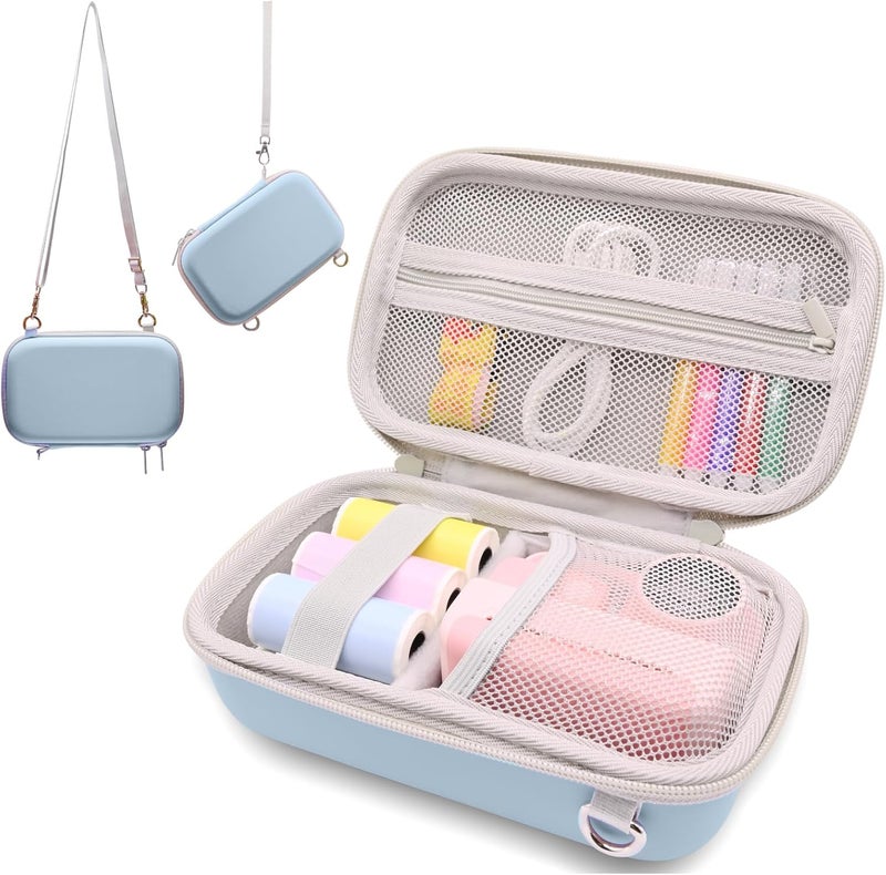 PLEAVEE Instant Print Film Camera Case for Kid Cameras & Digital Video Camera, Hard Storage Holder Organizer Bag Compatible with ESOXOFFORE/Dylanto/Anchioo/MINIBEAR and More (Blue) - Image 1